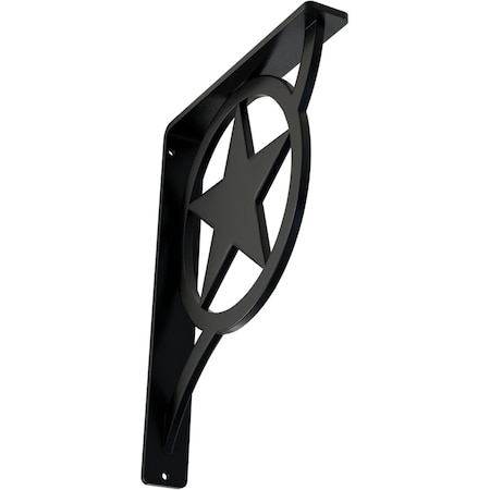 Ekena Millwork Austin Wrought Iron Bracket, (Single center brace), Powder Coated Black 1 1/2"W x 7 1/2"D x 10"H BKTM01X07X10SAU